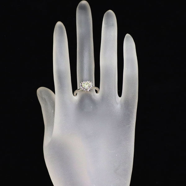 Pt900 ハートシェイプ ダイヤモンド ピンクダイヤモンド リング 0.752ct D0.18ct