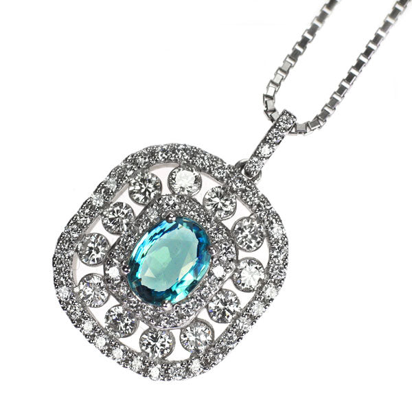 希少 Pt900/ Pt850 グランディディエライト ダイヤモンド ペンダントネックレス 1.04ct D1.19ct