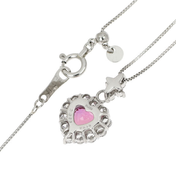 Pt900/ Pt850 非加熱ピンクサファイア ダイヤモンド ペンダントネックレス 0.989ct D0.39ct