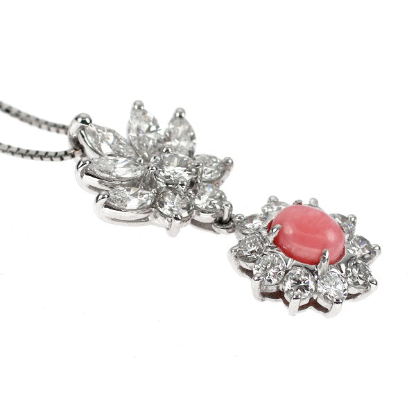 希少 Pt900/ Pt850 コンクパール ダイヤモンド ペンダントネックレス 0.64ct D1.52ct