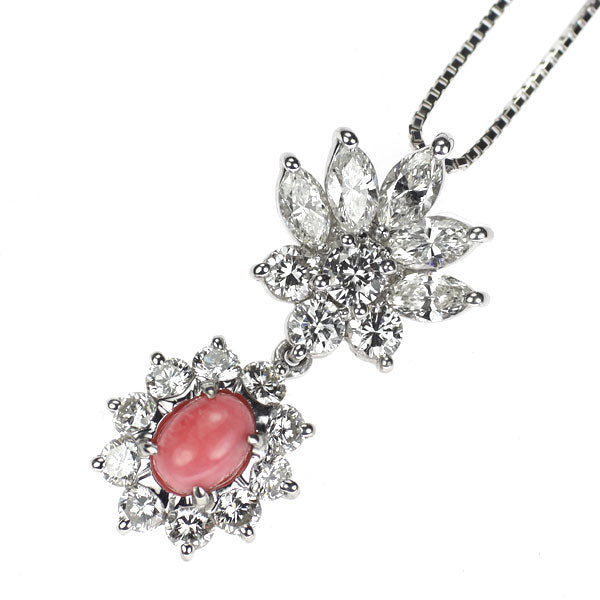 希少 Pt900/ Pt850 コンクパール ダイヤモンド ペンダントネックレス 0.64ct D1.52ct