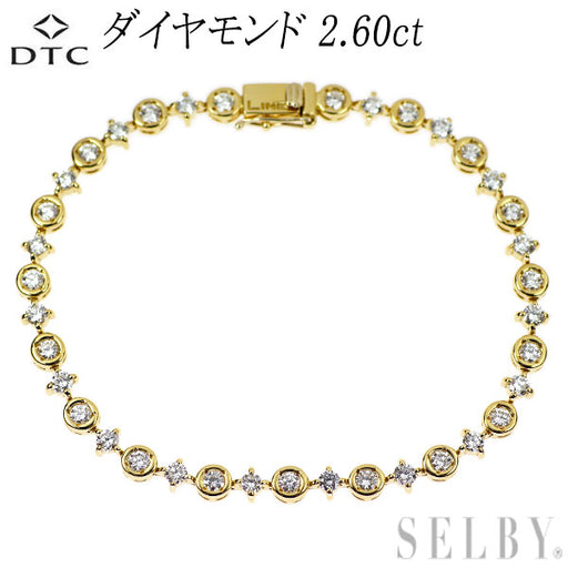 DTC K18YG ダイヤモンド テニス ブレスレット 2.60ct LINE — セルビー