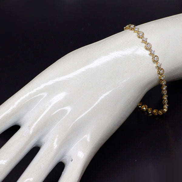 DTC K18YG ダイヤモンド テニス ブレスレット 2.60ct LINE