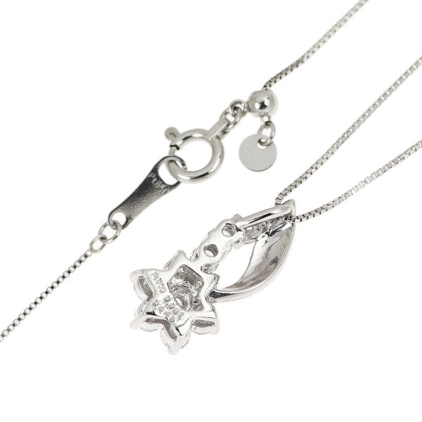 希少 Pt900/ Pt850 天然ピンク ダイヤモンド ペンダントネックレス 0.081ct FLP SI2 D0.445ct フラワー