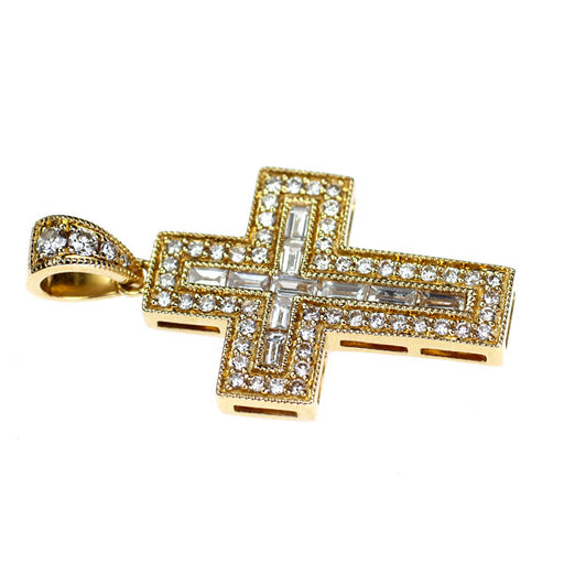 K18YG ダイヤモンド ペンダントトップ 0.457ct クロス — セルビー