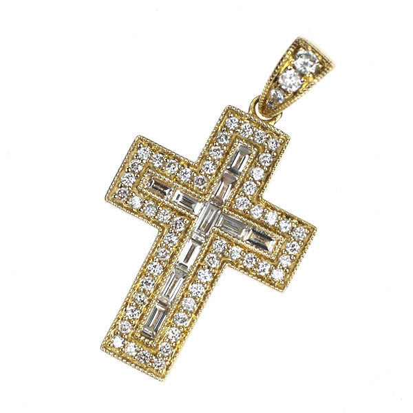 K18YG ダイヤモンド ペンダントトップ 0.457ct クロス