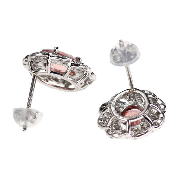 希少 Pt900 パパラチアサファイア ダイヤモンド ピアス 1.73ct D0.52ct