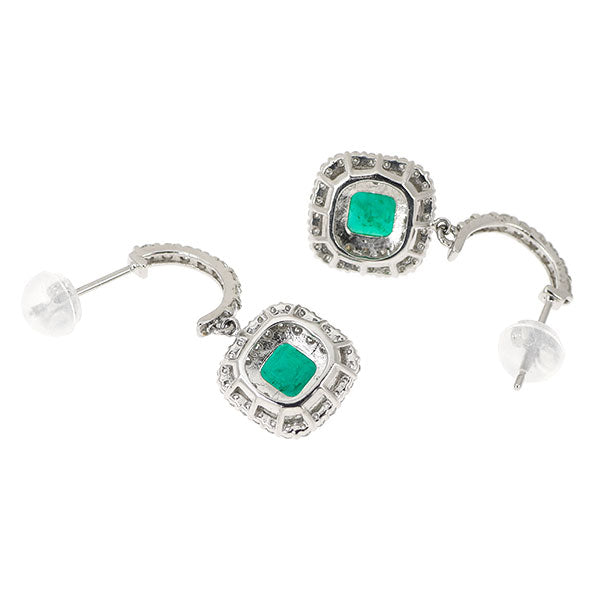 Pt900/ K18YG エメラルド ダイヤモンド ピアス 1.74ct D0.80ct