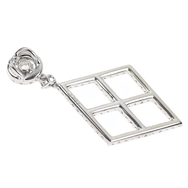 K18WG ローズカット/ラウンドブリリアントカット ダイヤモンド ペンダントトップ 0.89ct