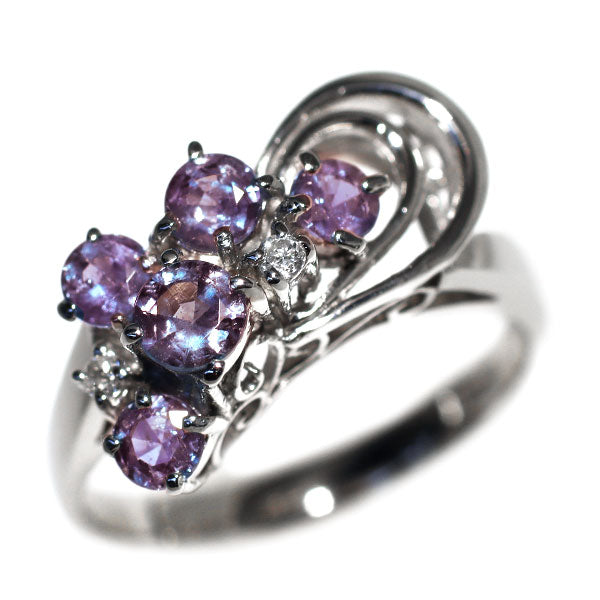 希少 Pt900 アレキサンドライト ダイヤモンド リング 0.86ct D0.04ct