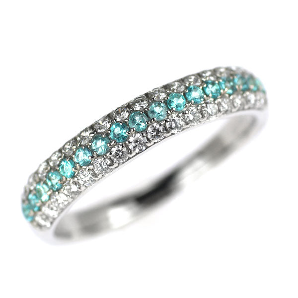 Pt900 パライバトルマリン ダイヤモンド リング 0.16ct D0.27ct パヴェ
