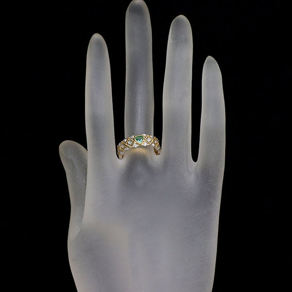 希少 K18YG/WG パライバ トルマリン ダイヤモンド リング 0.17ct D0.232ct