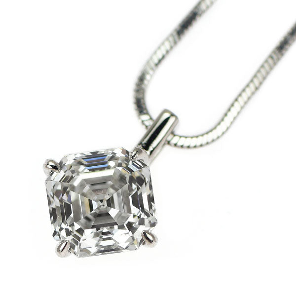 ロイヤルアッシャー Pt900/ Pt850 ロイヤルアッシャーカット ダイヤモンド ペンダントネックレス 0.897ct H VS1