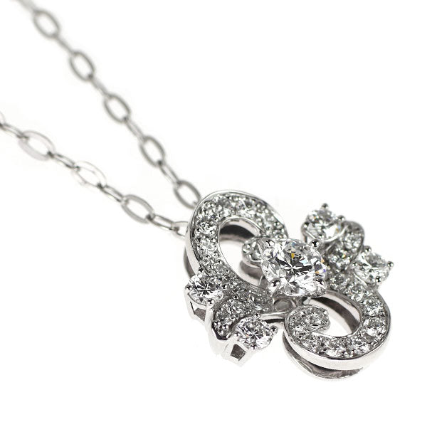 サバース K18WG ダイヤモンド ペンダントネックレス 0.25ct D0.38ct ナマクワ