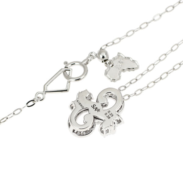 サバース K18WG ダイヤモンド ペンダントネックレス 0.25ct D0.38ct ナマクワ