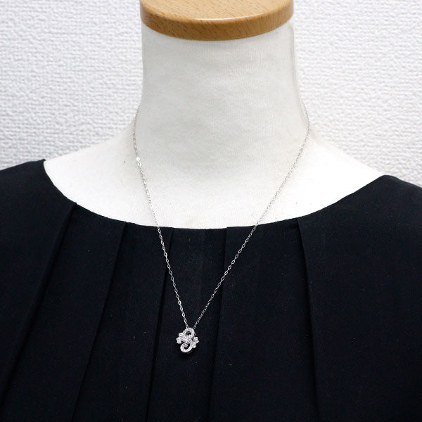 サバース K18WG ダイヤモンド ペンダントネックレス 0.25ct D0.38ct ナマクワ