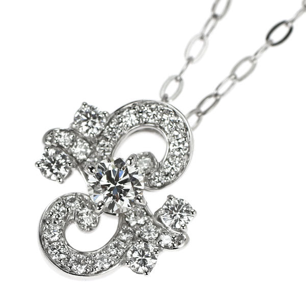 サバース K18WG ダイヤモンド ペンダントネックレス 0.25ct D0.38ct ナマクワ