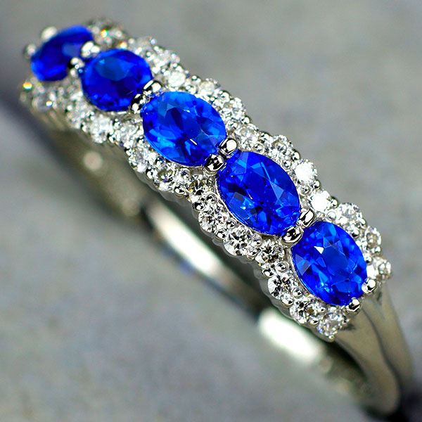 新品 Pt900 アウイナイト ダイヤモンド リング 0.42ct D0.19ct 希少石 レアストーン【エスコレ】