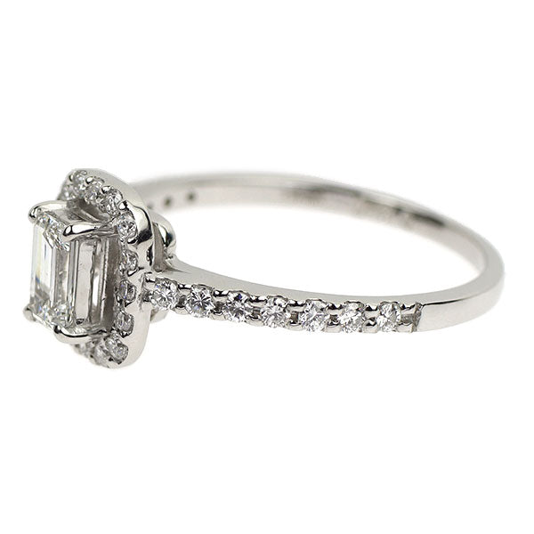 新品 Pt950 最高級エメラルドカット ダイヤモンド リング 0.30ct D IF EX/VG D0.27ct 【エスコレ】