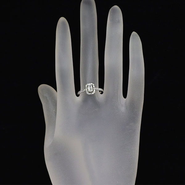 新品 Pt950 最高級エメラルドカット ダイヤモンド リング 0.30ct D IF EX/VG D0.27ct 【エスコレ】