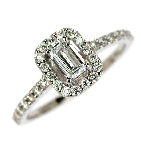 新品 Pt950 最高級エメラルドカット ダイヤモンド リング 0.30ct D IF EX/VG D0.27ct 【エスコレ】