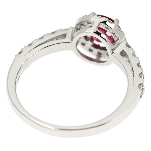 新品 Pt950 ピジョンブラッド ルビー ダイヤモンド リング 0.88ct D0.39ct 【エスコレ】