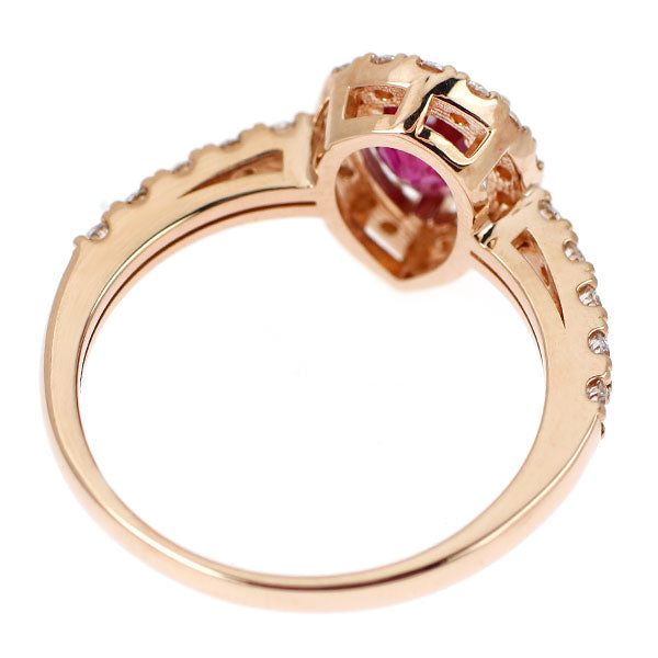 新品 K18PG ピジョンブラッド ルビー ダイヤモンド リング 0.93ct D0.40ct 【エスコレ】