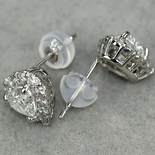 新品 Pt950 GIA鑑定付 最高級ハートシェイプ ダイヤモンド ダイヤモンド ピアス 1.00ct D IF D0.46ct 【エスコレ】