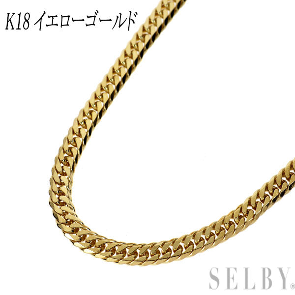 K18YG ネックレス 喜平 6面ダブル 50cm