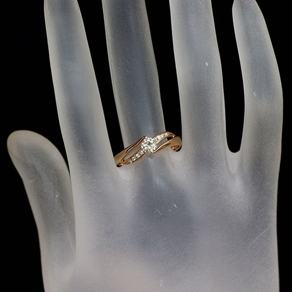 K18PG アルカカット ダイヤモンド リング 0.330ct D0.06ct