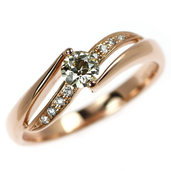 K18PG アルカカット ダイヤモンド リング 0.330ct D0.06ct