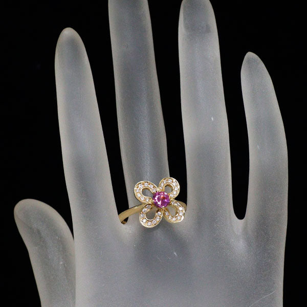 ドクターコパ K18YG ピンクサファイア ダイヤモンド リング 0.54ct D0.24ct 馬蹄