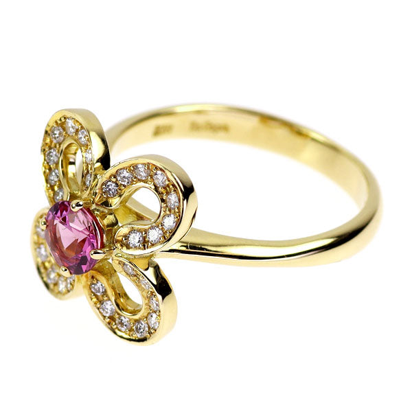 ドクターコパ K18YG ピンクサファイア ダイヤモンド リング 0.54ct D0.24ct 馬蹄