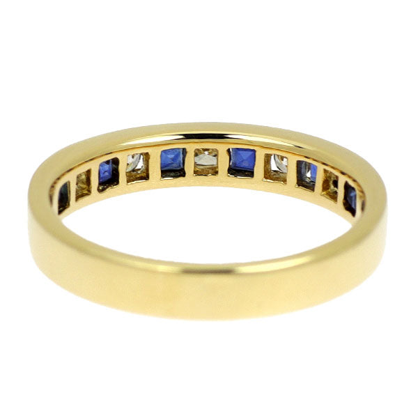 K18YG サファイア ダイヤモンド リング 0.61ct D0.28ct