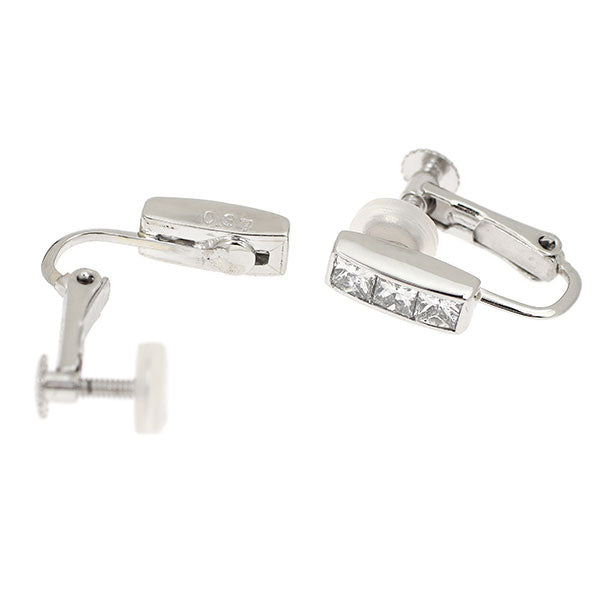 Pt900 プリンセスカット ダイヤモンド イヤリング 0.74ct