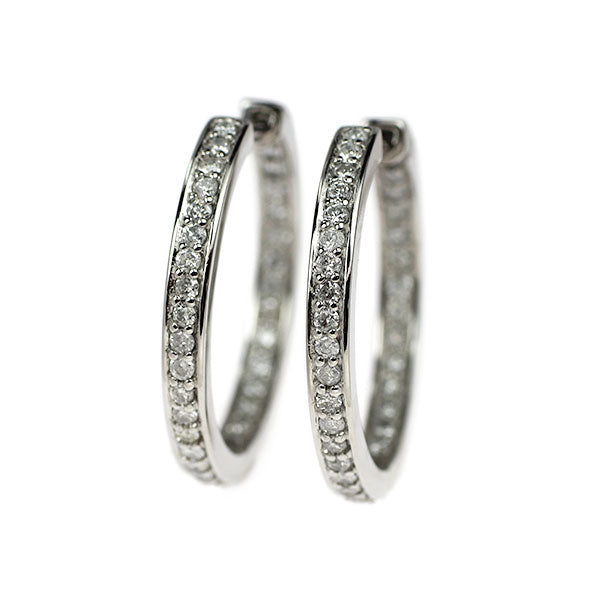 Pt900 ダイヤモンド ピアス 0.80ct フープ