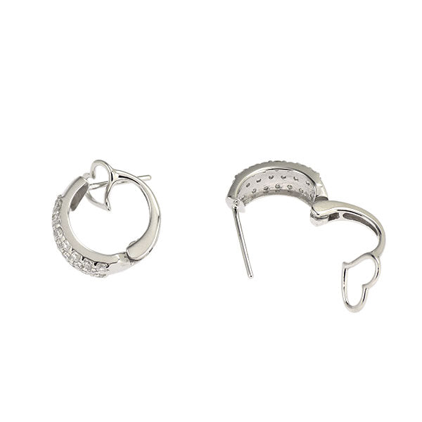 K18WG ダイヤモンド ピアス 0.70ct パヴェ
