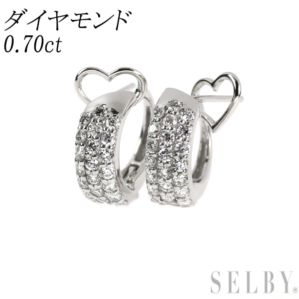 K18WG ダイヤモンド ピアス 0.70ct パヴェ