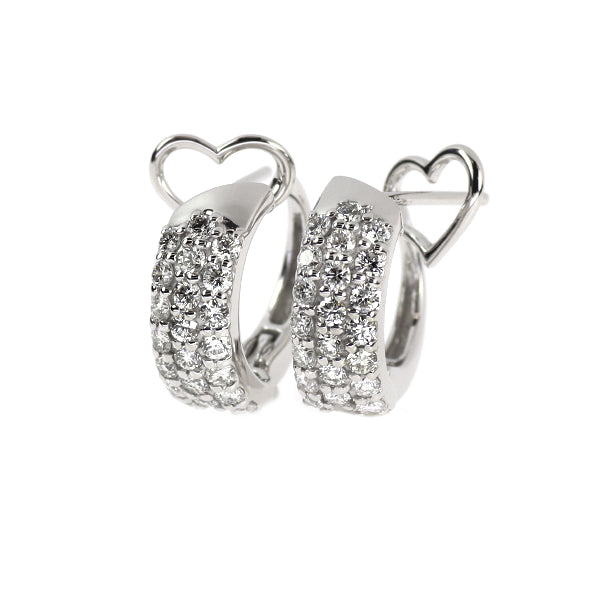 K18WG ダイヤモンド ピアス 0.70ct パヴェ