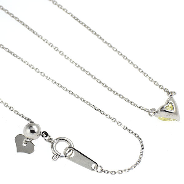 K18WG ハートシェイプ ダイヤモンド ペンダントネックレス 0.40ct