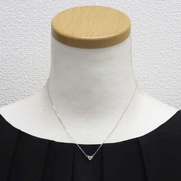 K18WG ハートシェイプ ダイヤモンド ペンダントネックレス 0.40ct