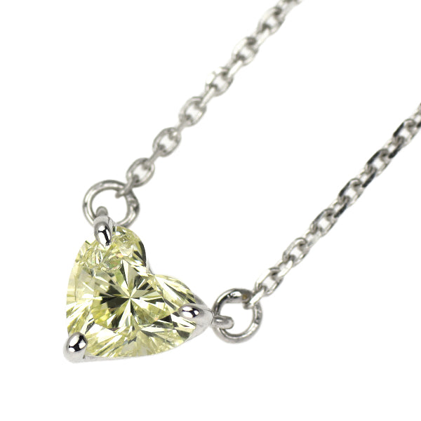 K18WG ハートシェイプ ダイヤモンド ペンダントネックレス 0.40ct