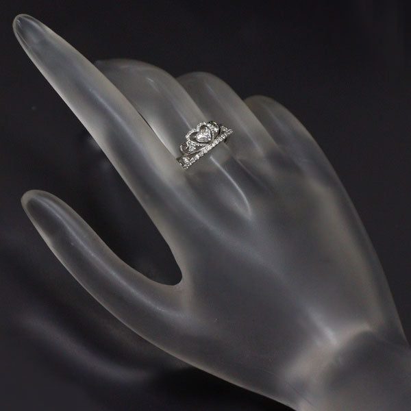Pt900 ハートシェイプ ダイヤモンド リング 0.23ct D0.25ct ティアラ