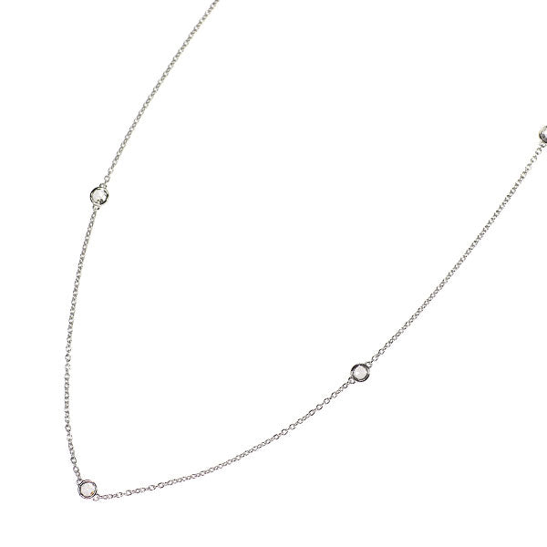 K18WG ローズカット ダイヤモンド ステーション ネックレス 1.030ct