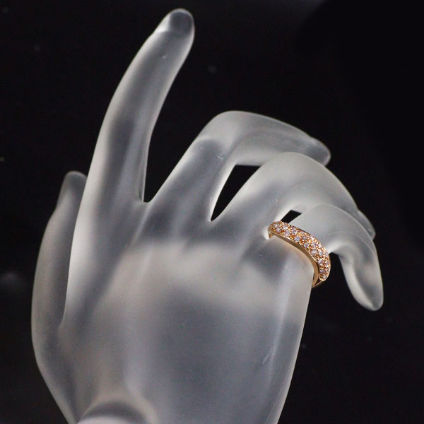 希少 K18PG 天然ピンクダイヤモンド リング 0.30ct ピンキー パヴェ