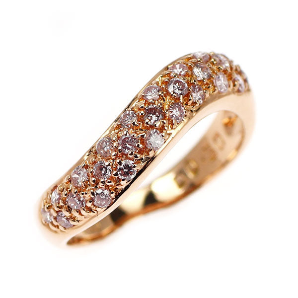 希少 K18PG 天然ピンクダイヤモンド リング 0.30ct ピンキー パヴェ