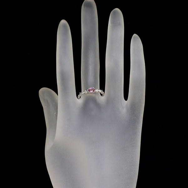 Pt900 ピンクサファイア ダイヤモンド リング 0.274ct D0.06ct