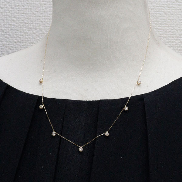 K18YG ダイヤモンド ネックレス 1.00ct ステーション