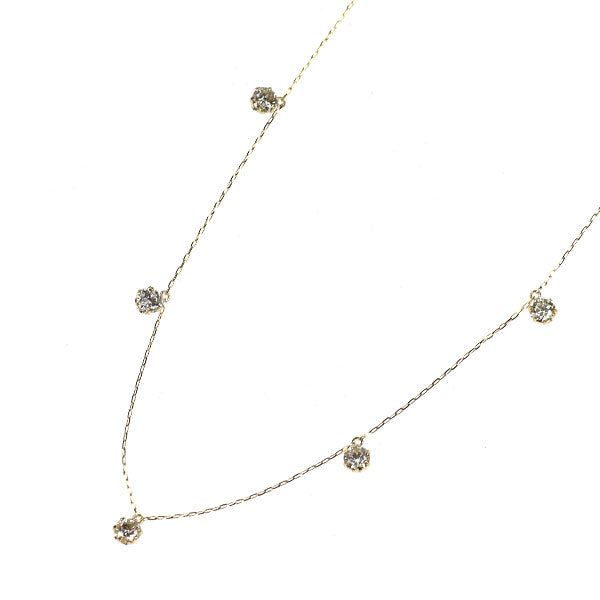 K18YG ダイヤモンド ネックレス 1.00ct ステーション