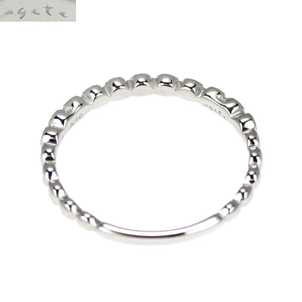 アガット/agete K10WG ダイヤモンド リング 0.09ct ハーフエタニティ